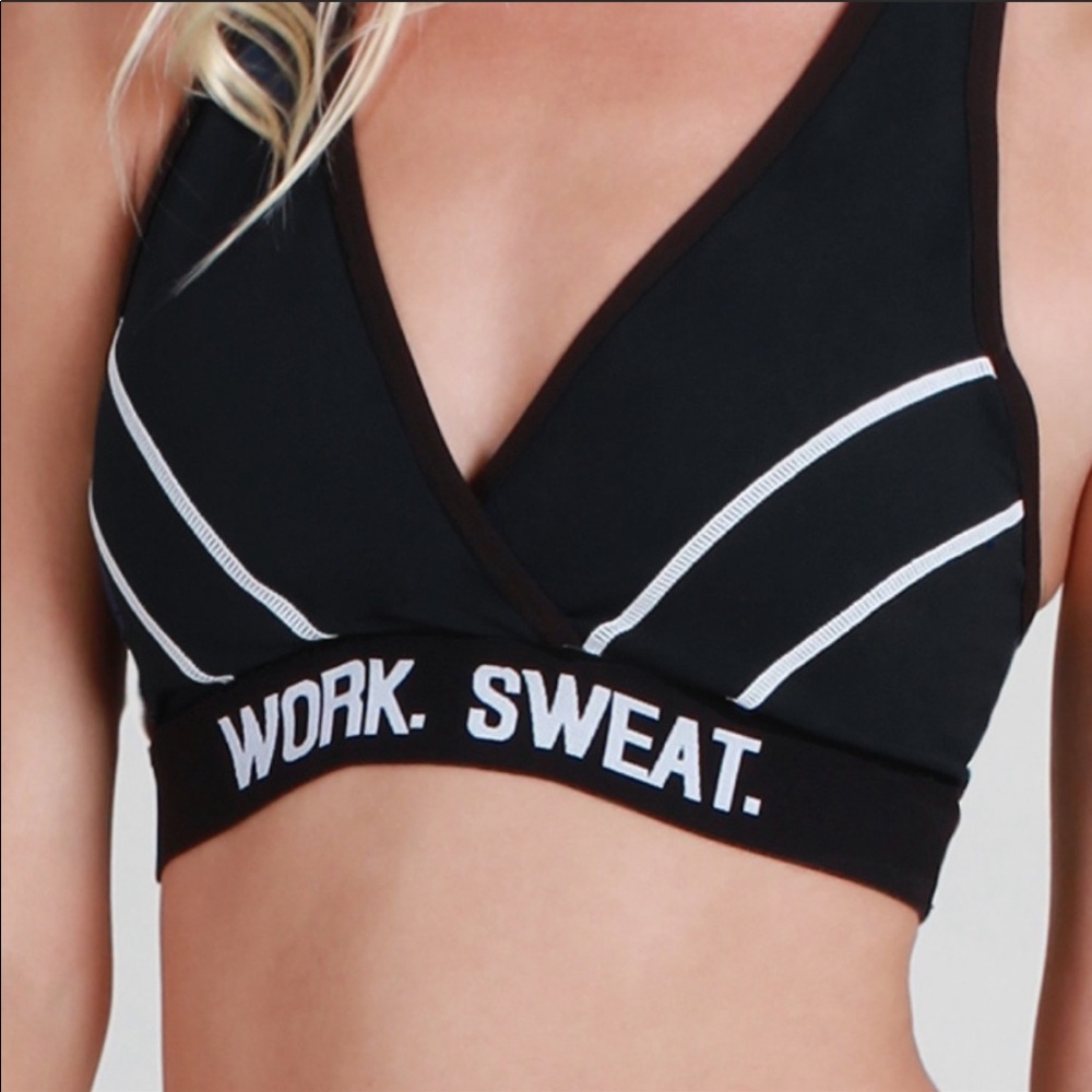NWT Nikibiki Black White Logo Sports Bra